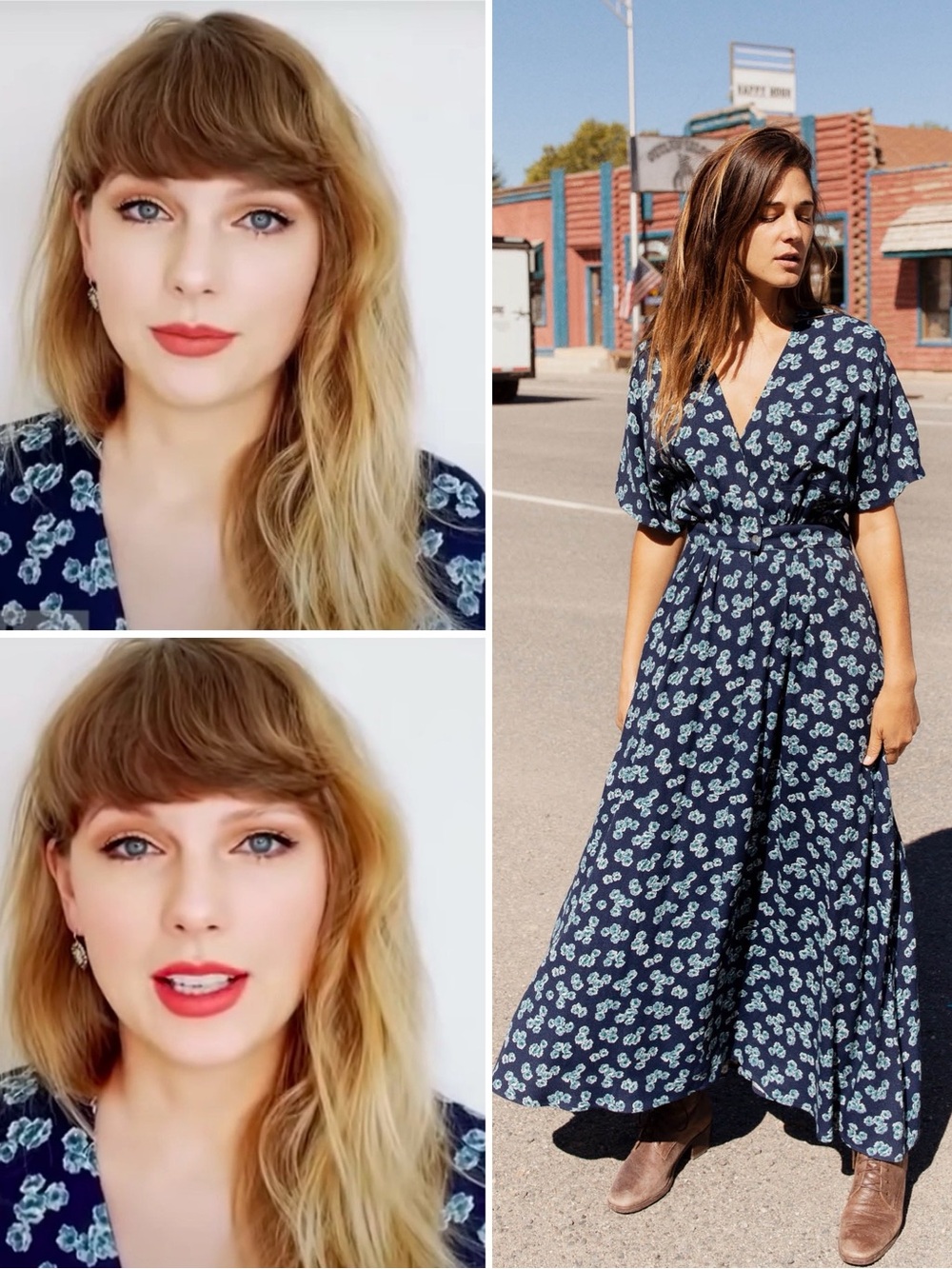 Christy Dawn The Lottie Dress Navy Bloom Size Medium As Seen on Taylor Swift